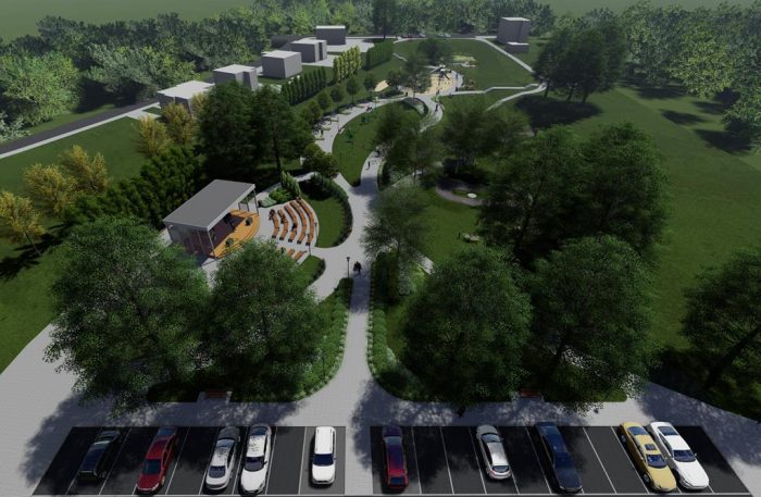Wizualizacje planowanych projektów placów zabaw, nowych boisk i zagospodarowania terenu „Dołczysk”