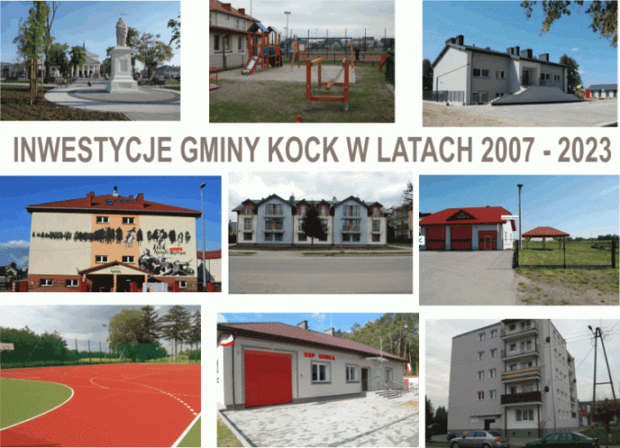 Inwestycje Gminy Kock w latach 2007-2023