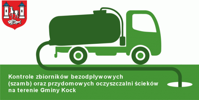 Kontrole zbiorników bezodpływowych (szamb) oraz przydomowych oczyszczalni ścieków na terenie Gminy Kock
