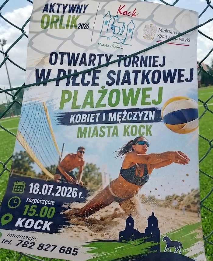 Siatkarskie emocje w Kocku za nami! – Otwarte Mistrzostwa Miasta Kock w siatkówce plażowej (kategoria 16+)