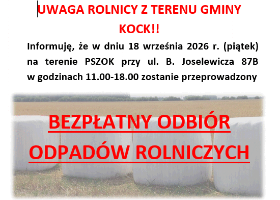 Bezpłatny odbiór odpadów rolniczych